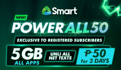 Smart Power All 50 with 5GB Data and Unli Allnet .